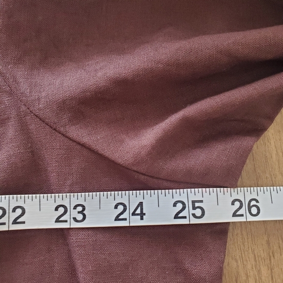 Womens Linen Cotton Top Shirt Size 2X Brown Floral Boho Chic Lagenlook Fall - Picture 8 of 9